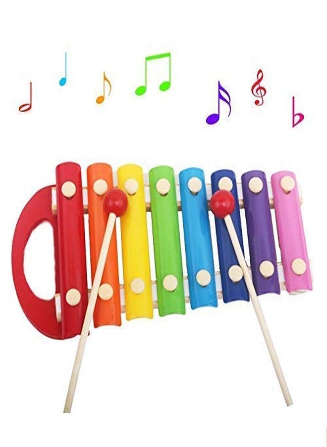Crazycrafts Wooden Xylophone with 8 Notes for Kids with Handle (Multicolour) - Image 5